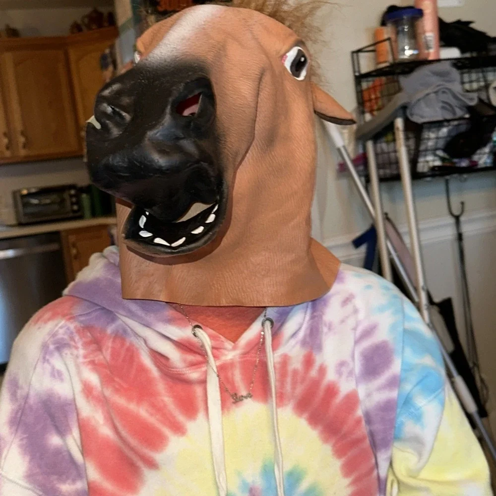 Deluxe Quality Latex Horse Mask with Hair